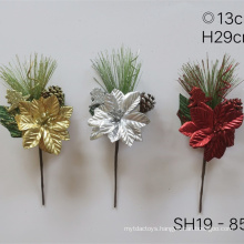 Hot Sale Artificial Flowers with Clip for Christmas Decoration